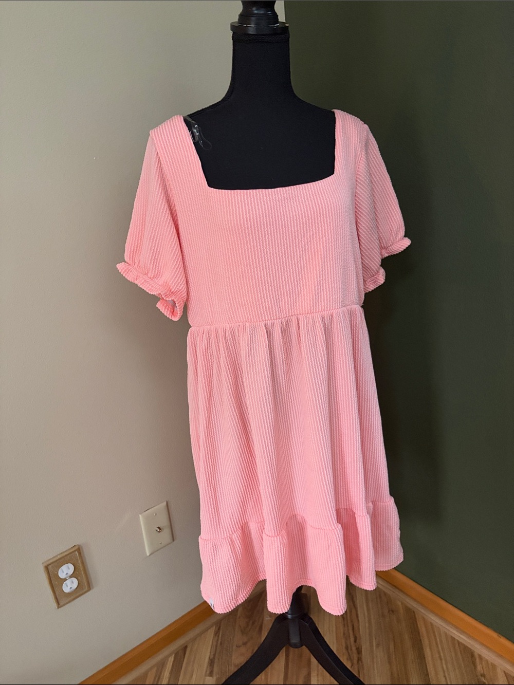 Simply Southern Light Pink Square-Neck Casual Dress